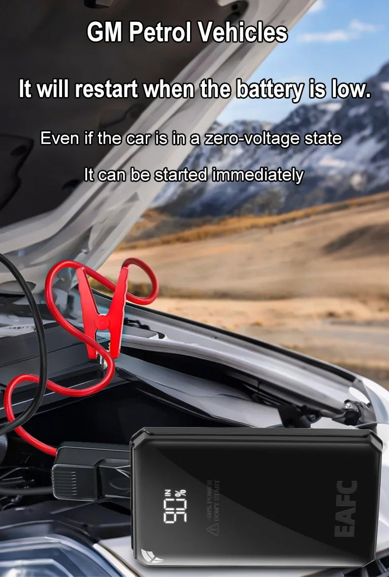 DriveStart Pro™ | Arrancador de Batería Portátil 1000A con Power Bank y Luz LED SOS