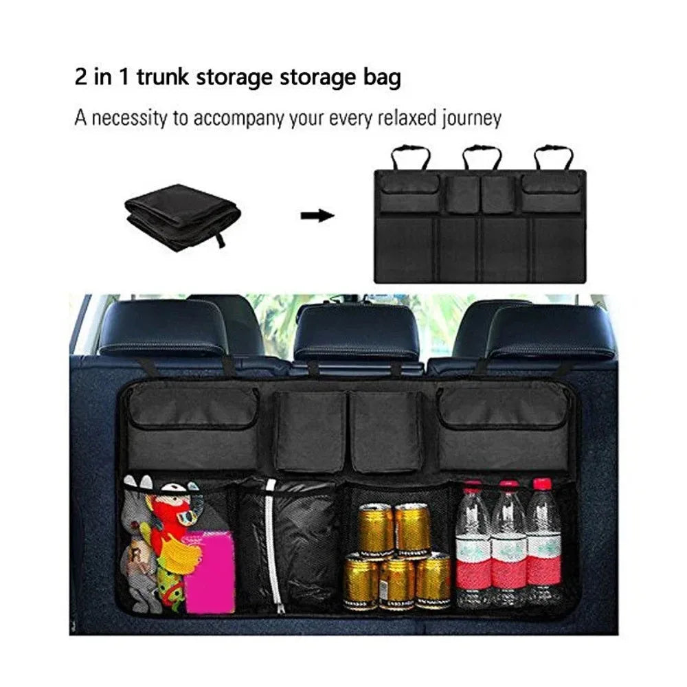 Bolsa Organizadora Colgante para Asiento Trasero - Impermeable con Bolsillo de Malla
