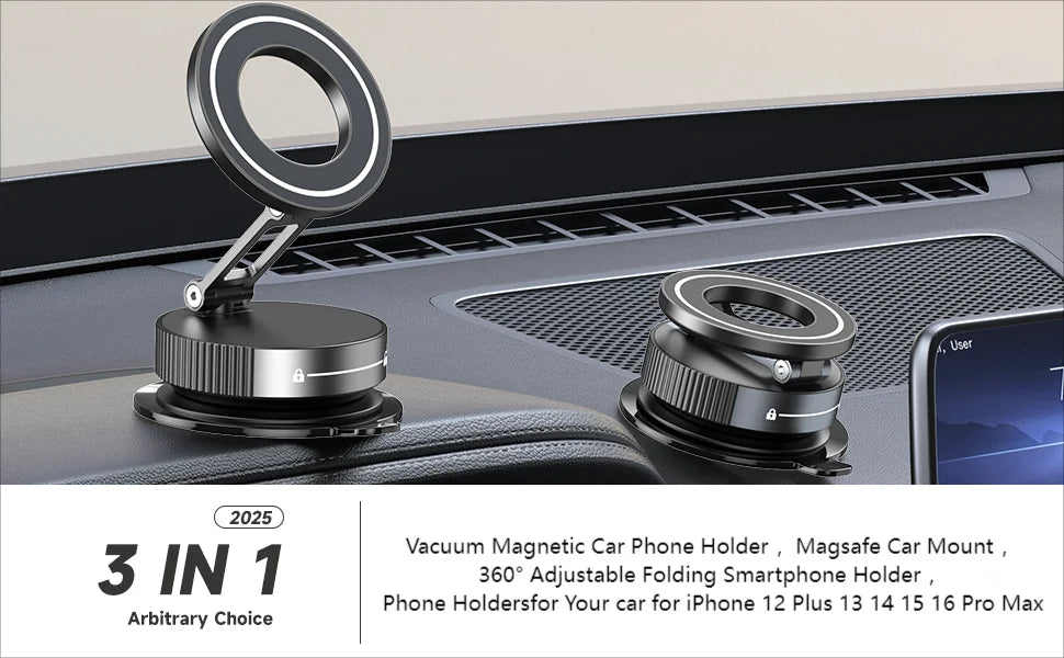 Soporte Magnético MagSafe para Auto - 360° Ajustable Plegable Bolsillo Universal