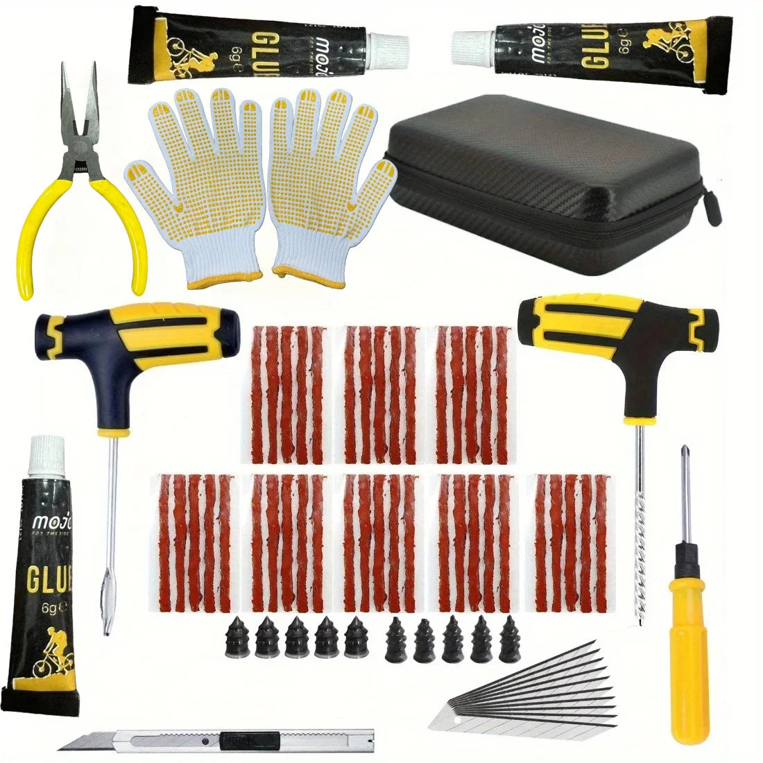 Kit de Reparación de Llantas de Emergencia - Parches y Pegamento para Auto y Camioneta