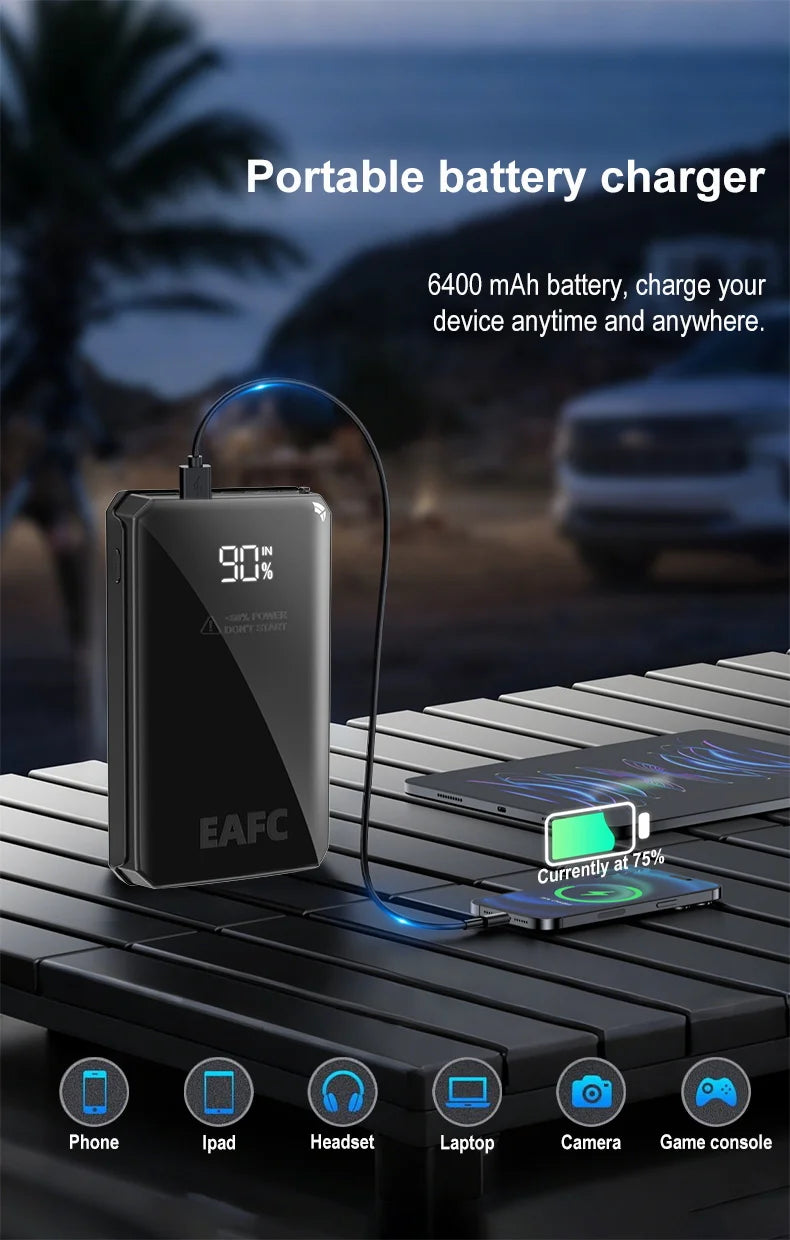 DriveStart Pro™ | Arrancador de Batería Portátil 1000A con Power Bank y Luz LED SOS