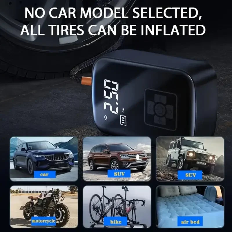 Compresor de Aire 150PSI Alámbrico/Inalámbrico para Auto y Moto