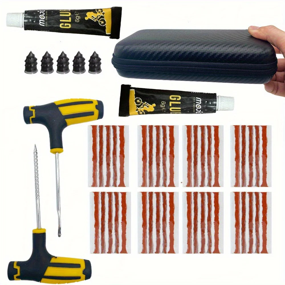 Kit de Reparación de Llantas de Emergencia - Parches y Pegamento para Auto y Camioneta