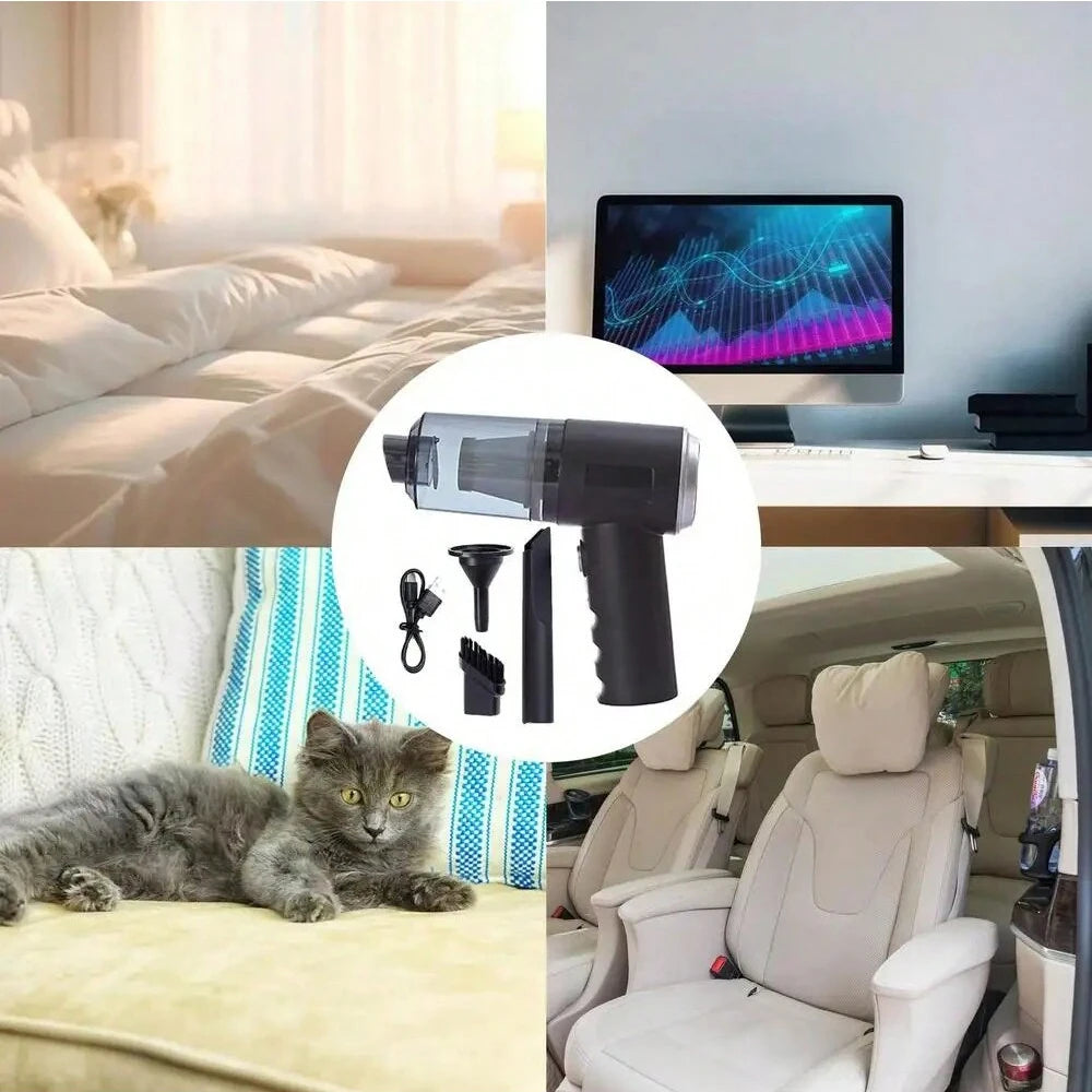 Aspiradora 3 en 1 - Succión y Soplado USB Recargable para Auto y Hogar