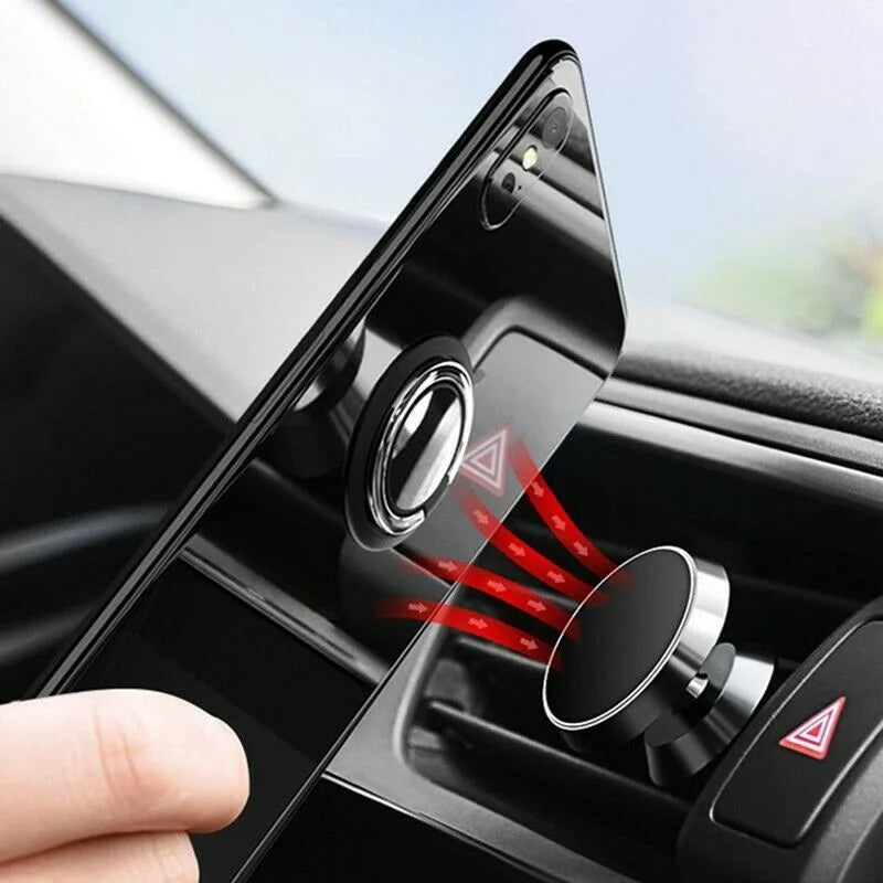 Anillo Soporte 360° para Celular - Magnético Universal con Base para Auto