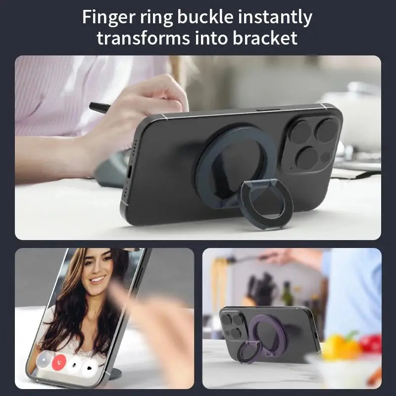 Soporte Plegable Magnético Doble Cara para Celular - Anillo y Base Universal