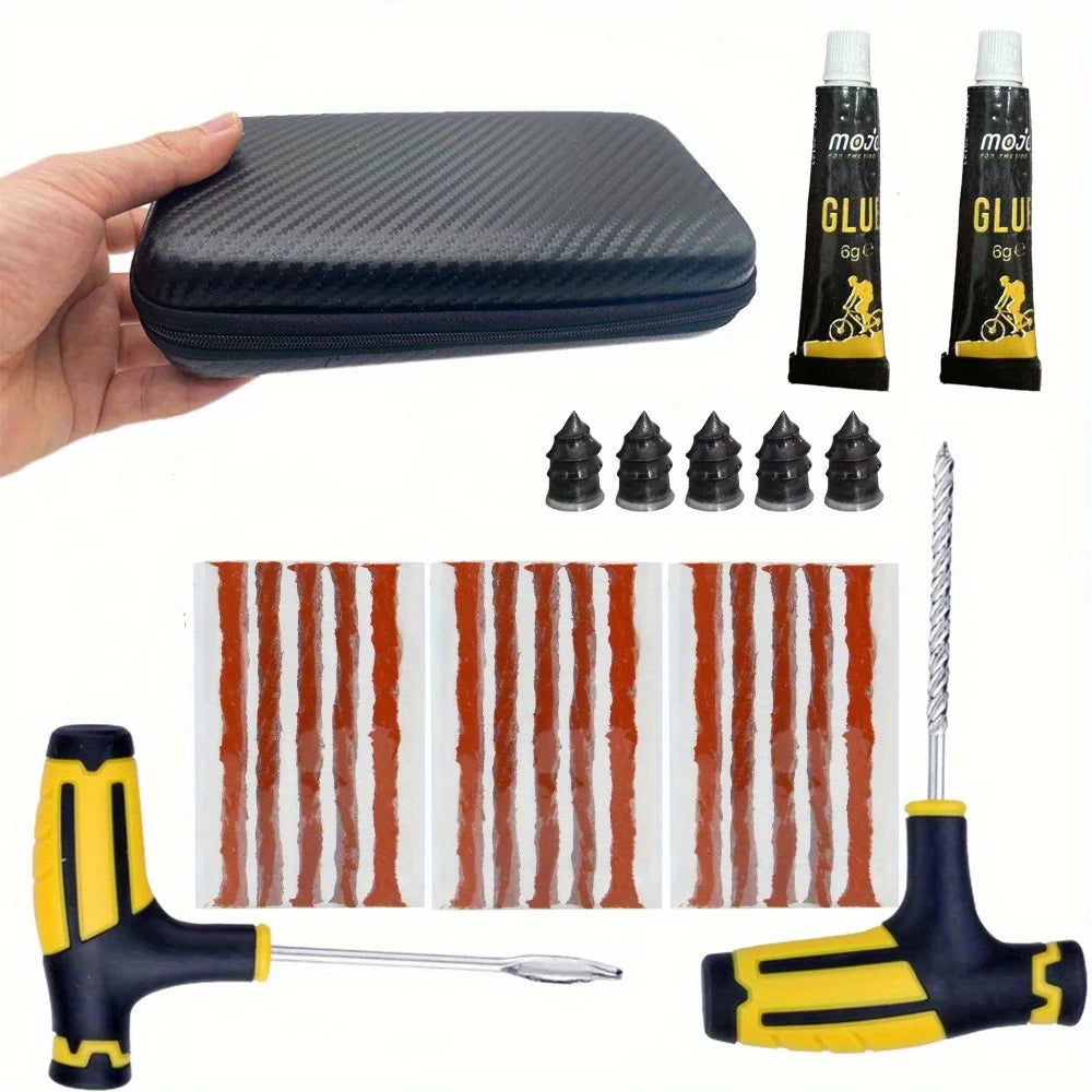 Kit de Reparación de Llantas de Emergencia - Parches y Pegamento para Auto y Camioneta