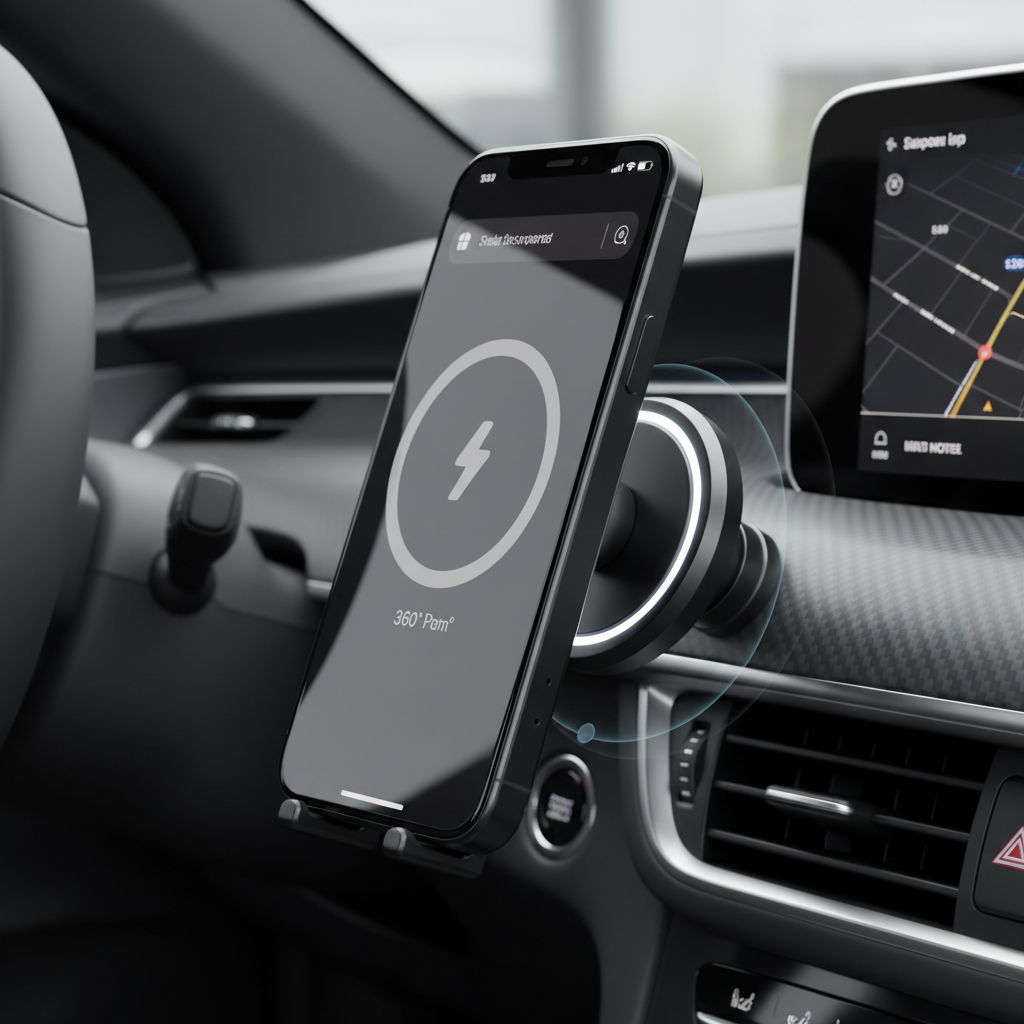 Soporte Magnético para Celular con Carga Inalámbrica