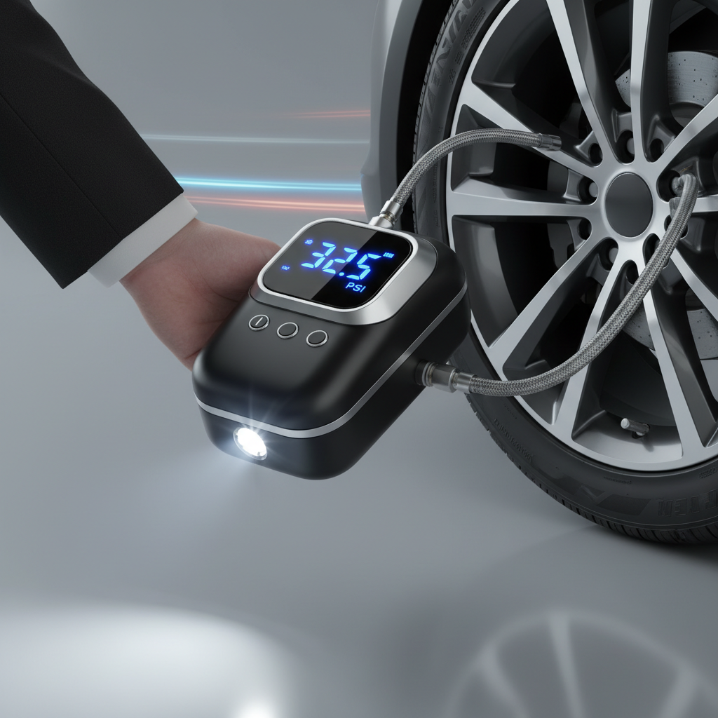 Inflador de Llantas Portátil Digital con Pantalla LED