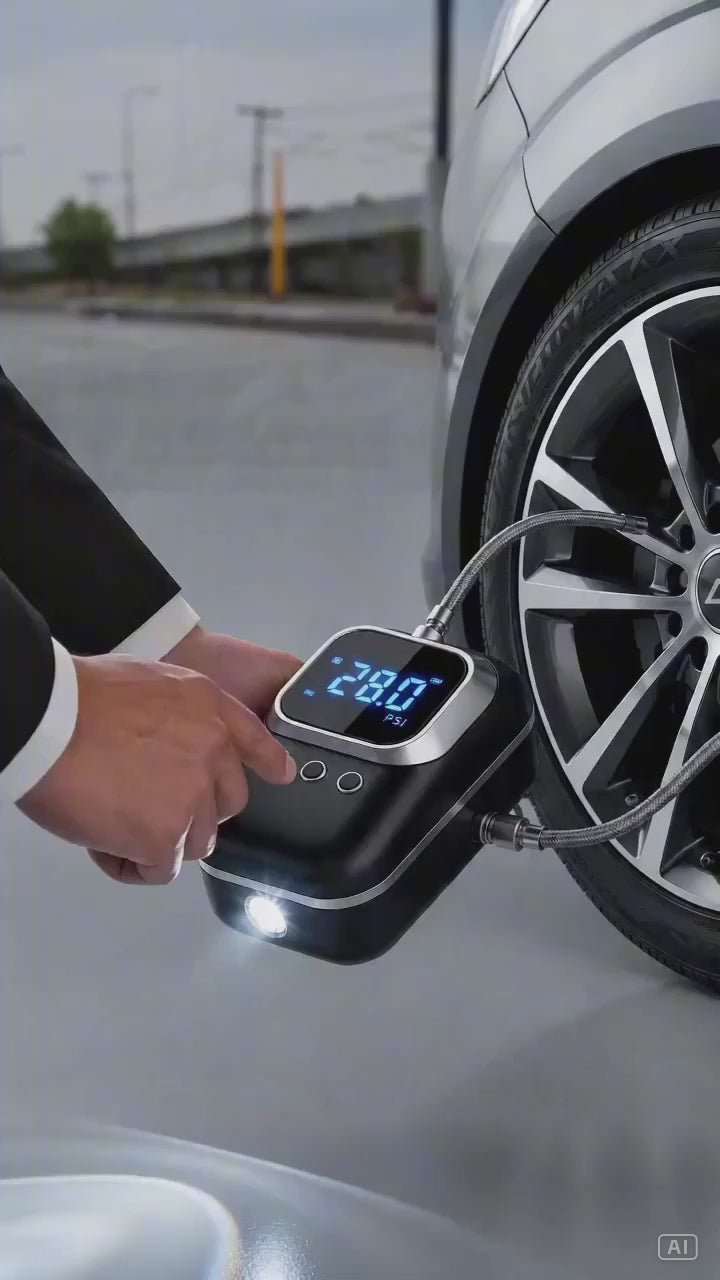 DriveAir Pro™ | Inflador Inteligente 150 PSI para Auto, Moto y Bicicleta